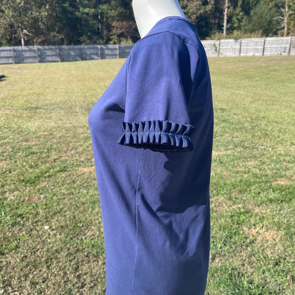 Vineyard Vines Extra Small Solid Navy Pleated Ruf… - image 8